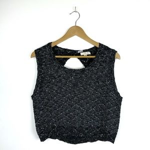 Knot Sisters Knit Tank Open Back Black size M
